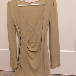 Beige sweater dress